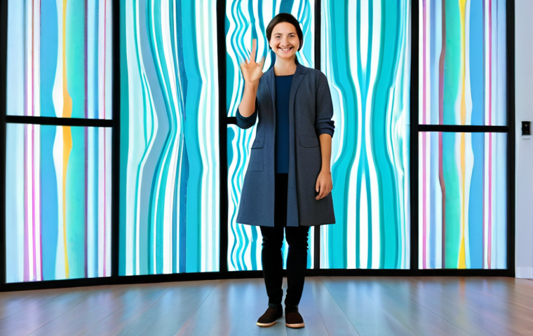 **

"A woman with a digital avatar overlayed on her face, smiling confidently, wearing modest casual clothing, standing in a brightly lit modern room with abstract digital art in the background, safe for work, appropriate content, fully clothed, professional, perfect anatomy, correct proportions, natural pose, well-formed hands, proper finger count, natural body proportions, family-friendly."

**